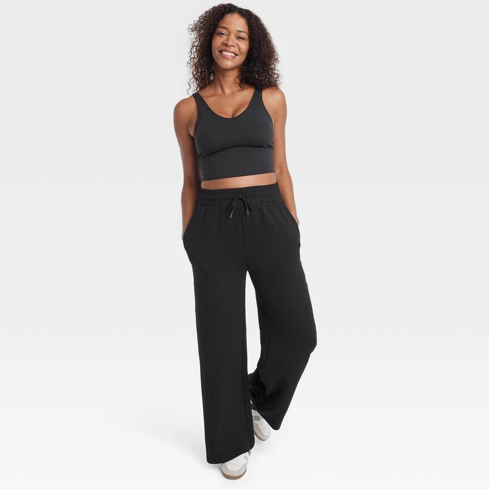 Women's Airy Sleek Ribbed High-Rise Wide Leg Pants - All In Motion™ Product Image