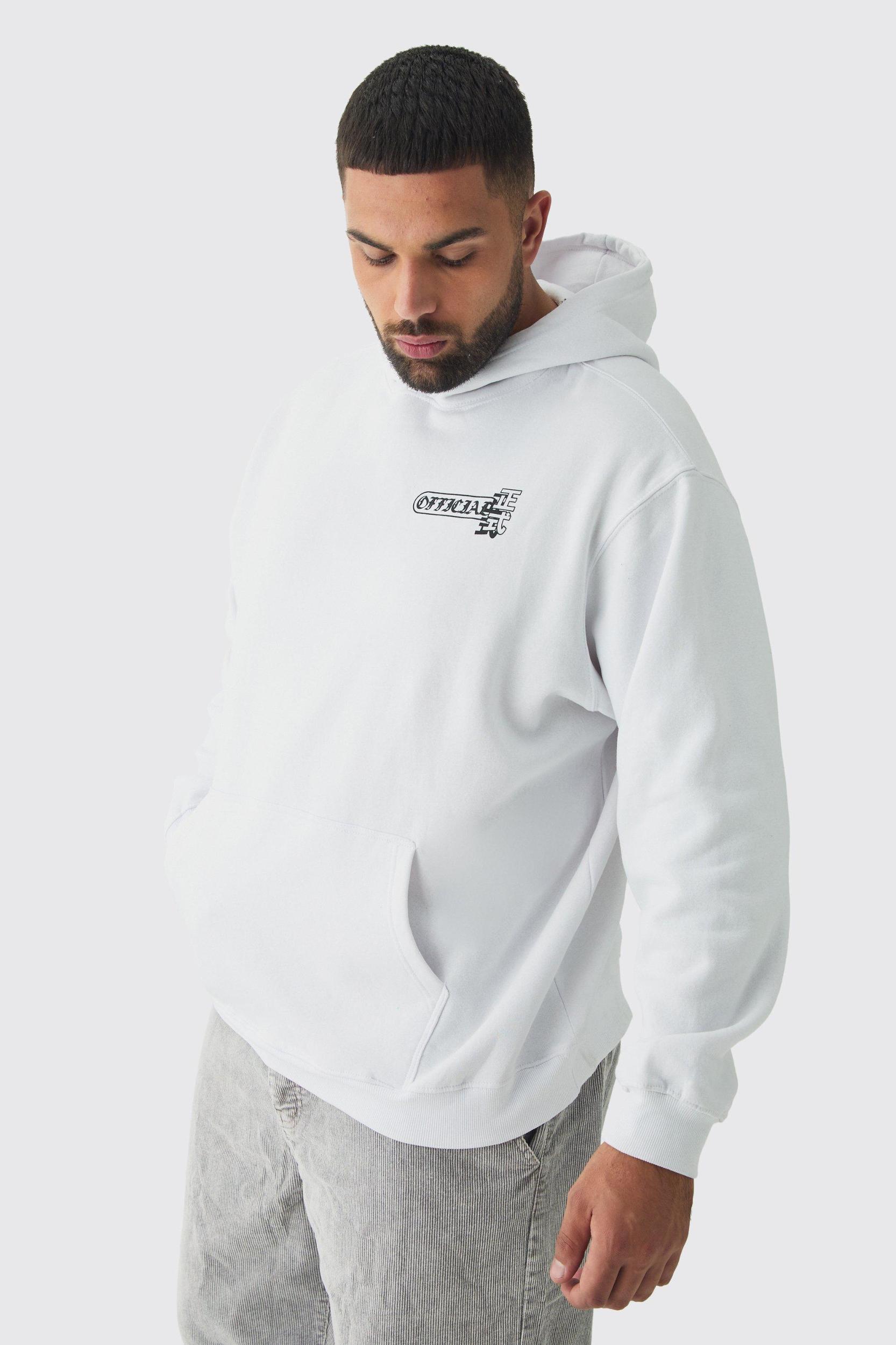 Plus Homme Dragon Graphic Oversized Hoodie | boohooMAN USA Product Image