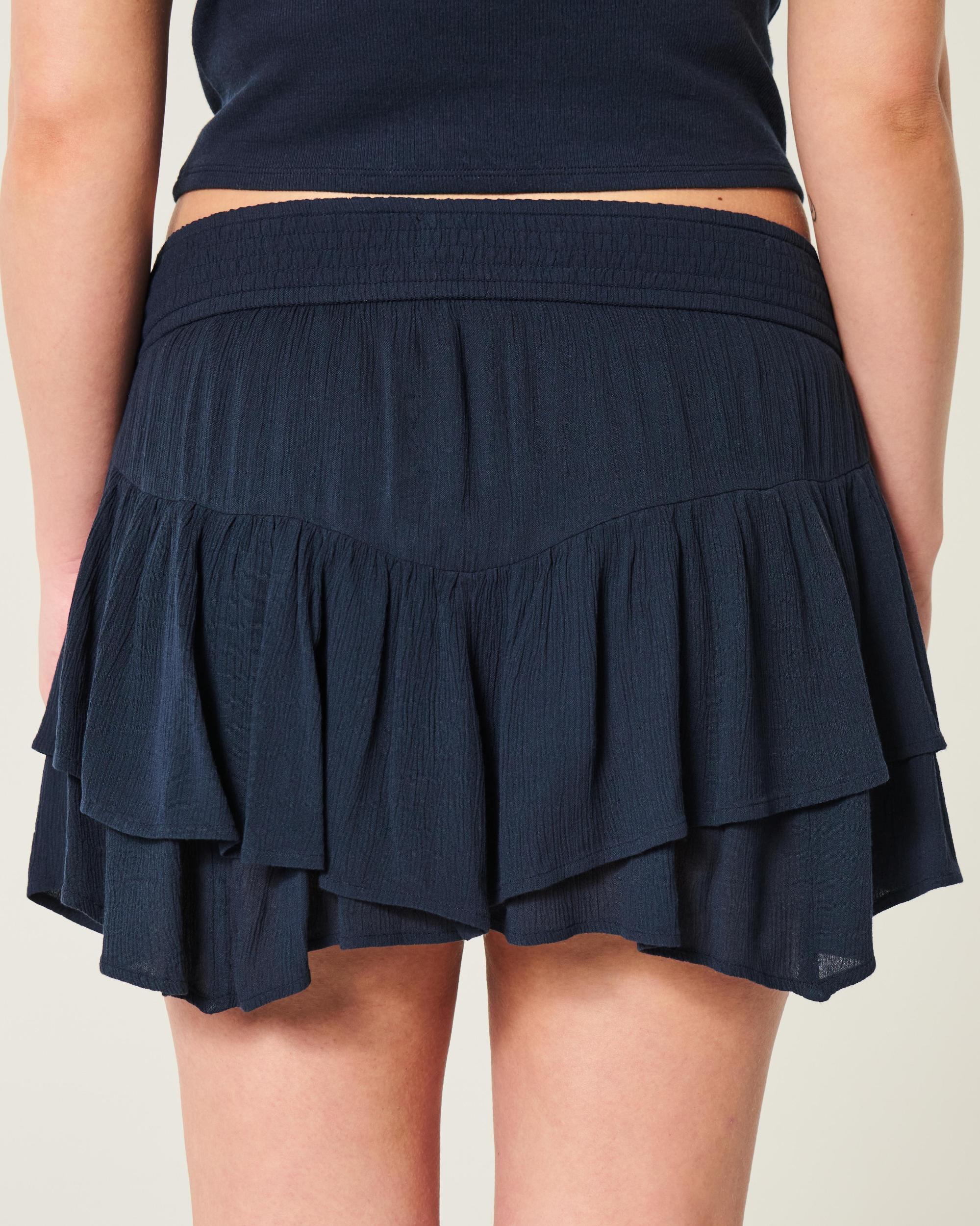 Asymmetrical Hem Tiered Mini Skort Product Image