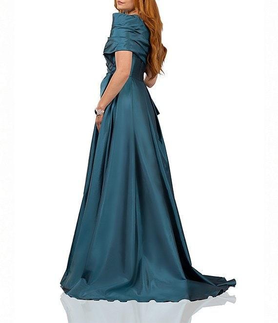 Terani Couture One Shoulder Taffeta Draped Gown Product Image