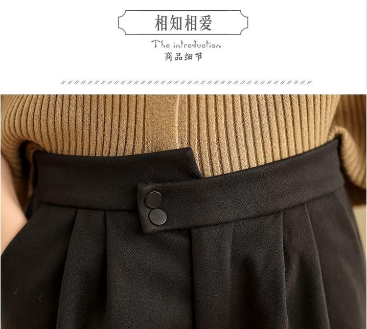 High Waist Asymmetrical Straight Leg Slacks Product Image