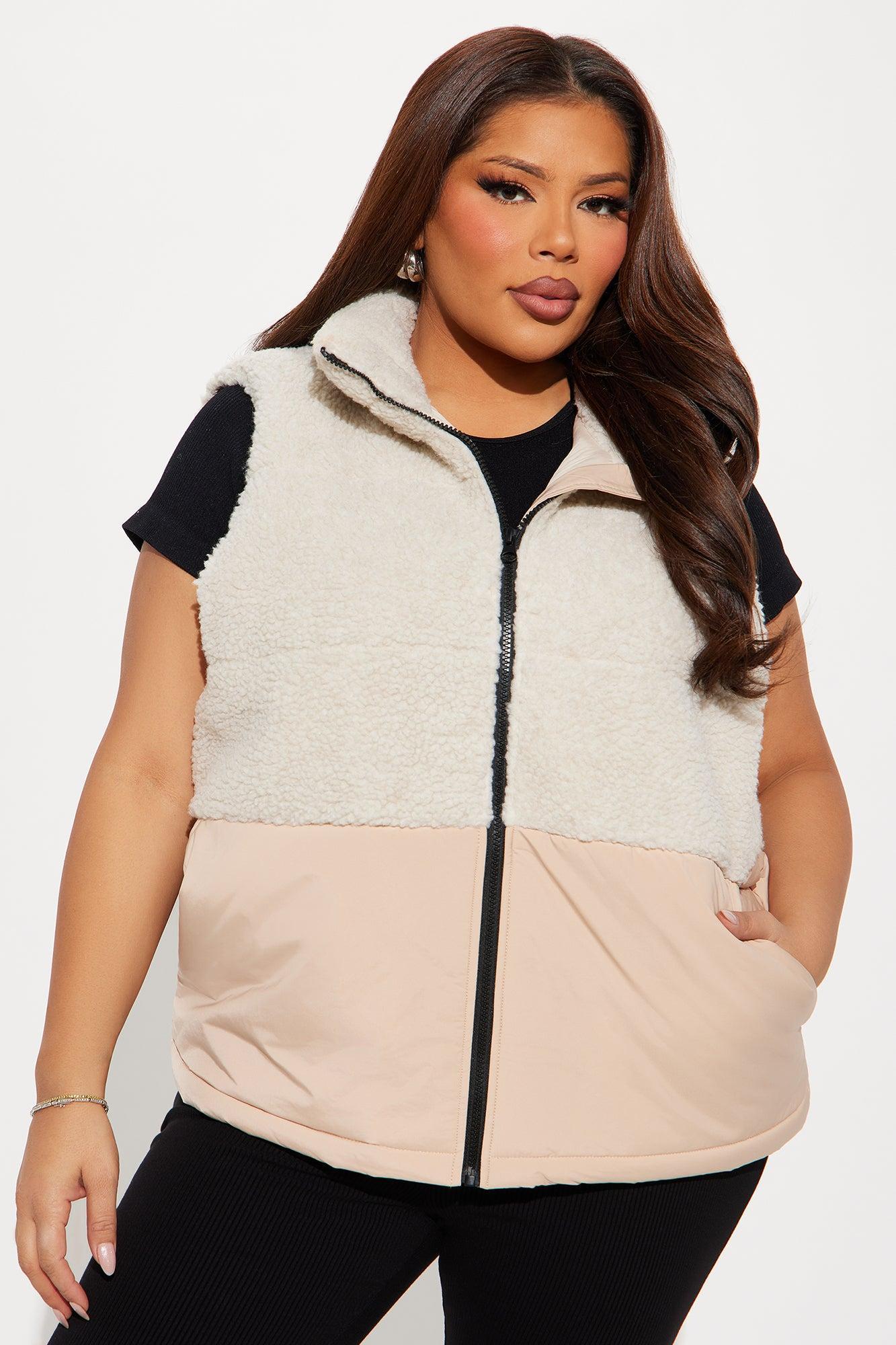 Find Me In The Clouds Sherpa Vest - Tan Female Product Image