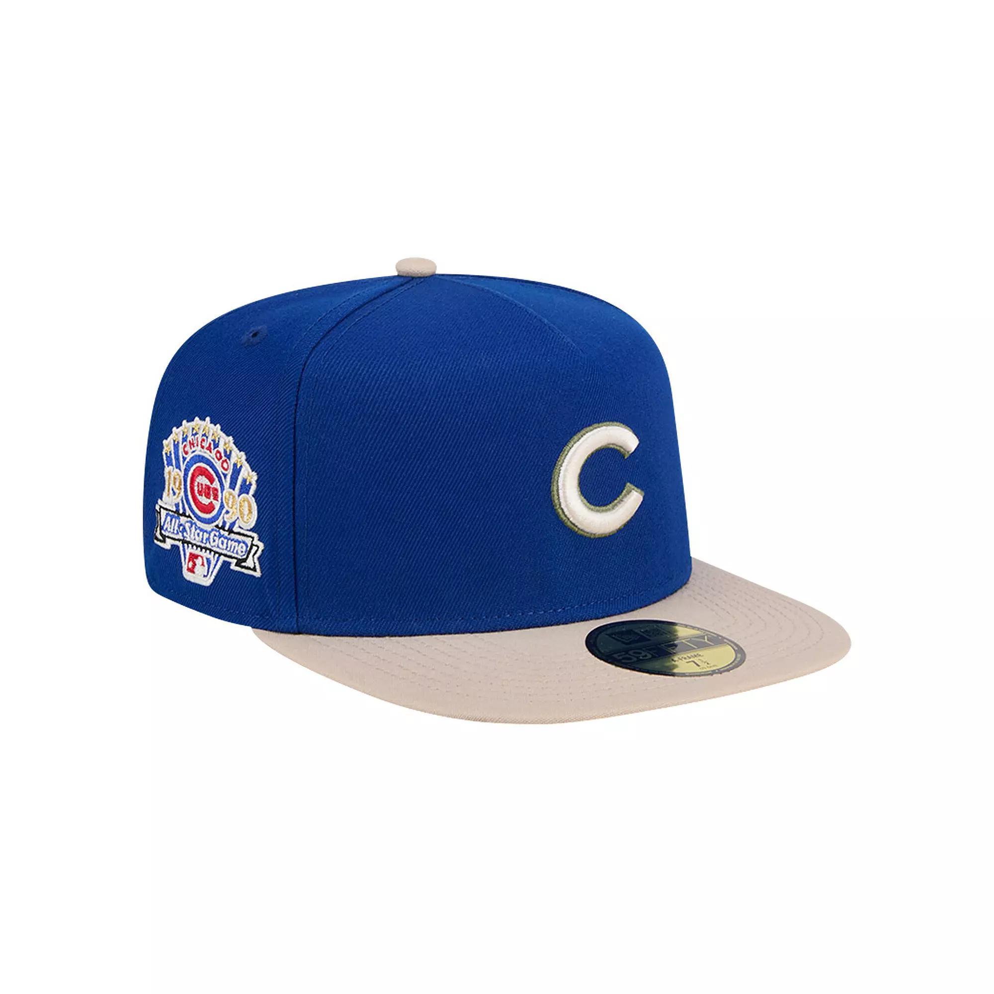 Men's New Era Royal Chicago Cubs Canvas A-Frame 59FIFTY Fitted Hat,  Product Image