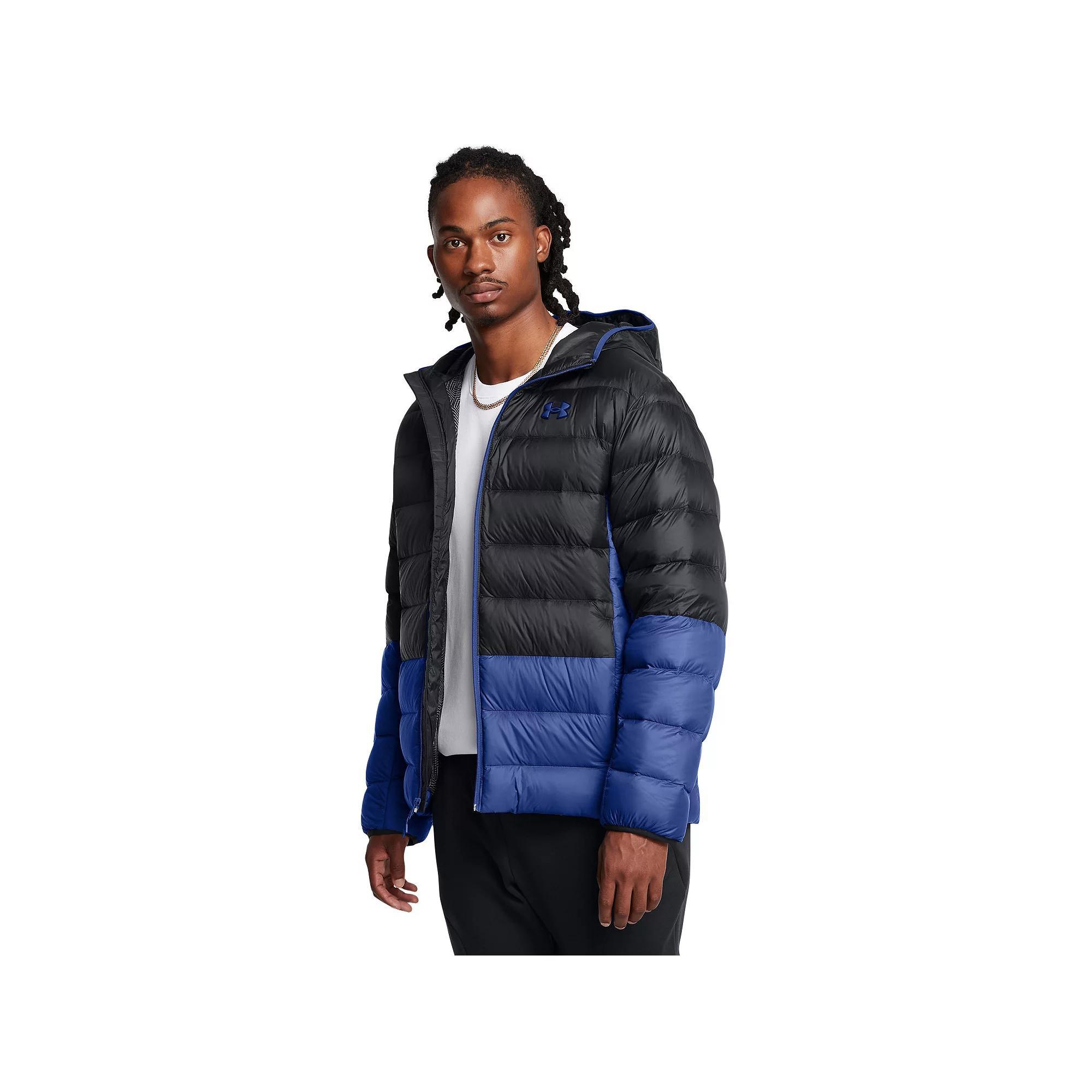 Men's Under Armour Legend Down Hooded Jacket, Size: XL, Tech Blue Product Image