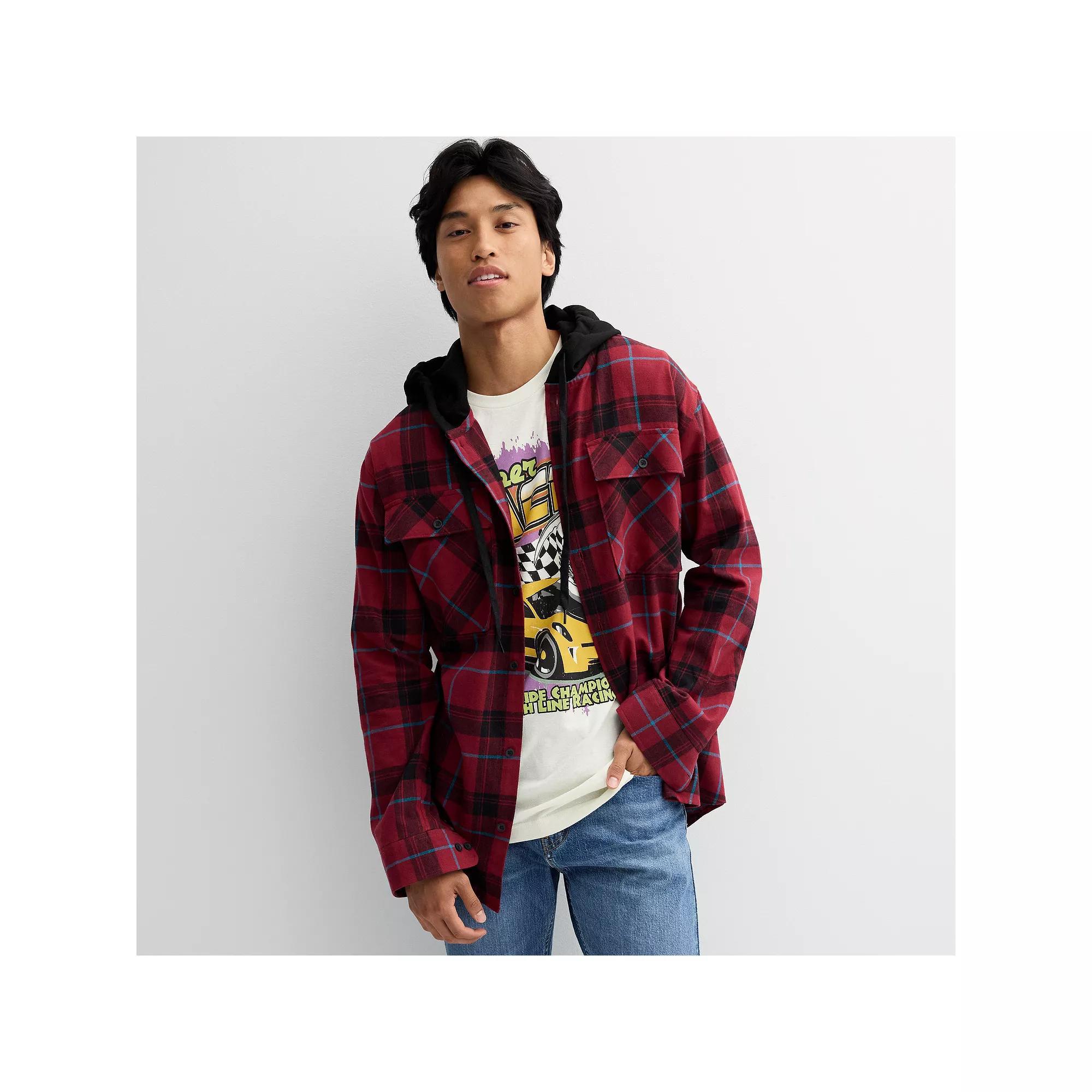 Men's Trinity Coast Hooded Flannel Shirt, Size: XL, Red Product Image