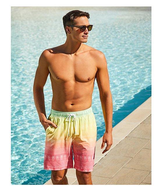 Caribbean Ombre Placed Palms 8#double; Swim Trunks Product Image