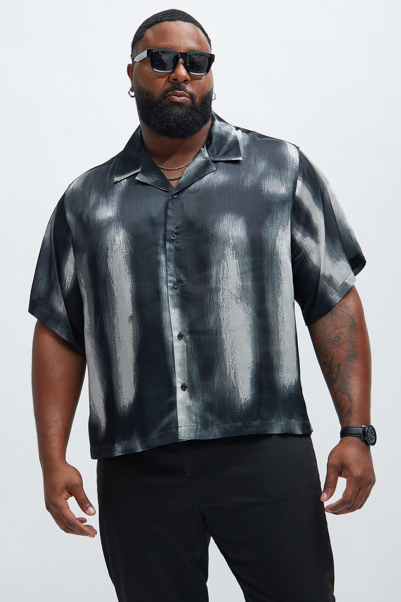 Grunge Painted Boxy Shirt - Black/combo Product Image