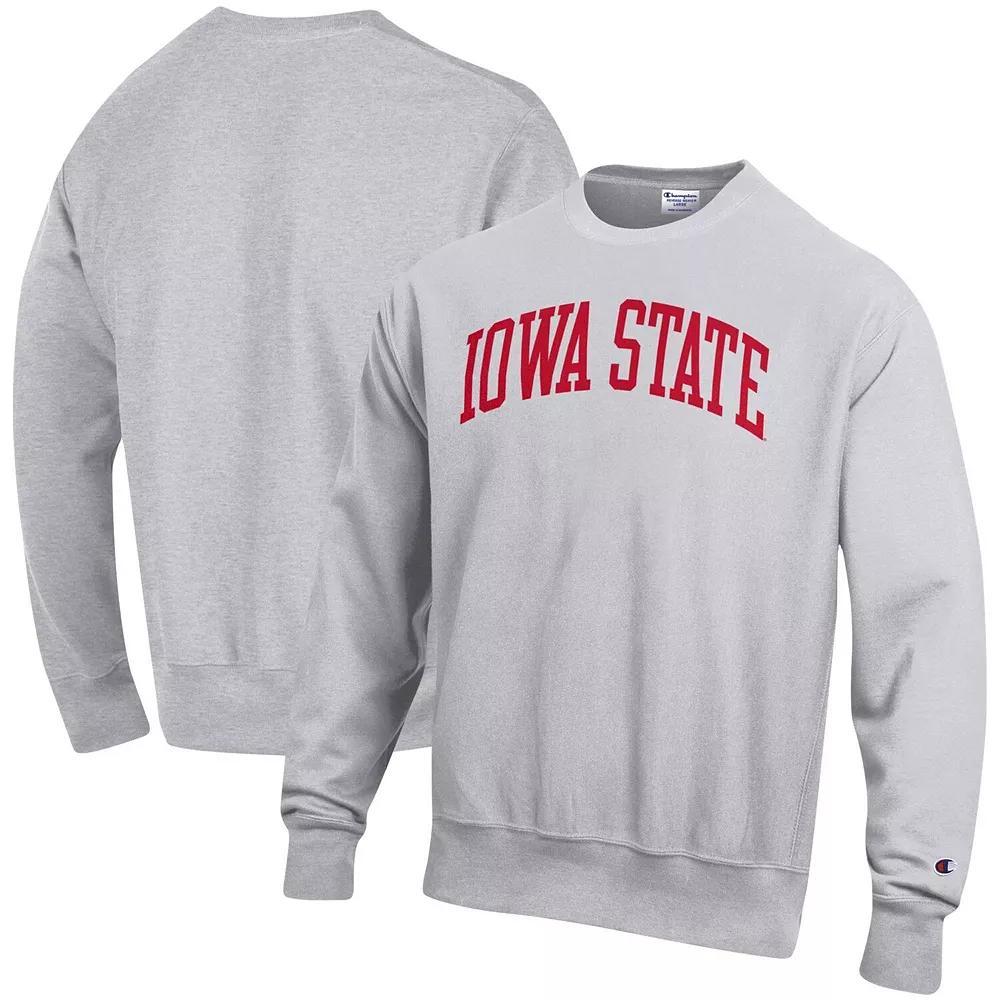 Men's Champion Heathered Gray Iowa State Cyclones Arch Reverse Weave Pullover Sweatshirt,  Product Image