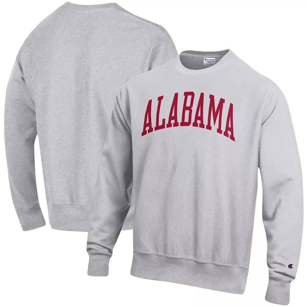 Men's Champion Heathered Gray Alabama Crimson Tide Arch Reverse Weave Pullover Sweatshirt, Size: Medium, Grey Product Image