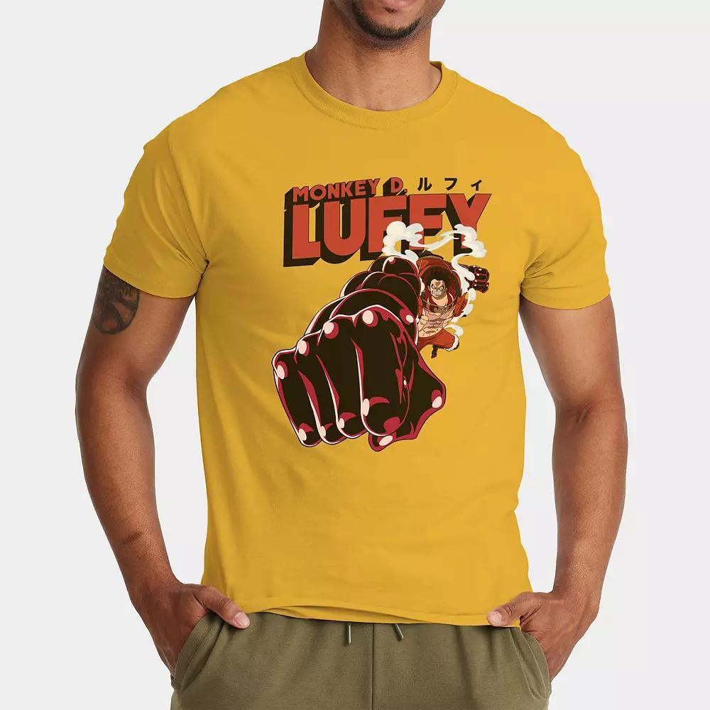Men's One Piece Monkey D. Luffy Graphic Tee, Size: Large, Yellow Product Image