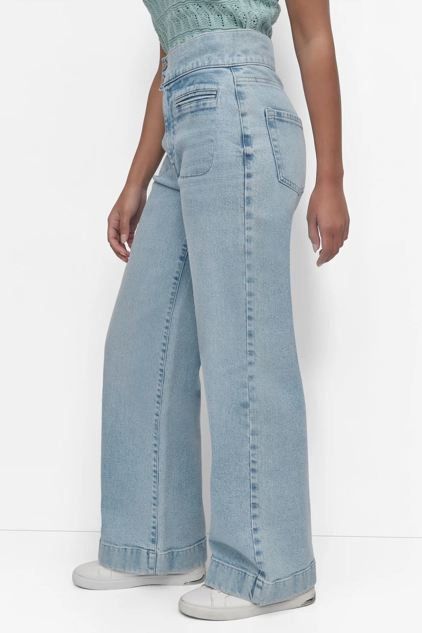 HIGH Rise Length DOUBLE BUTTON TAB WIDE LEG Product Image