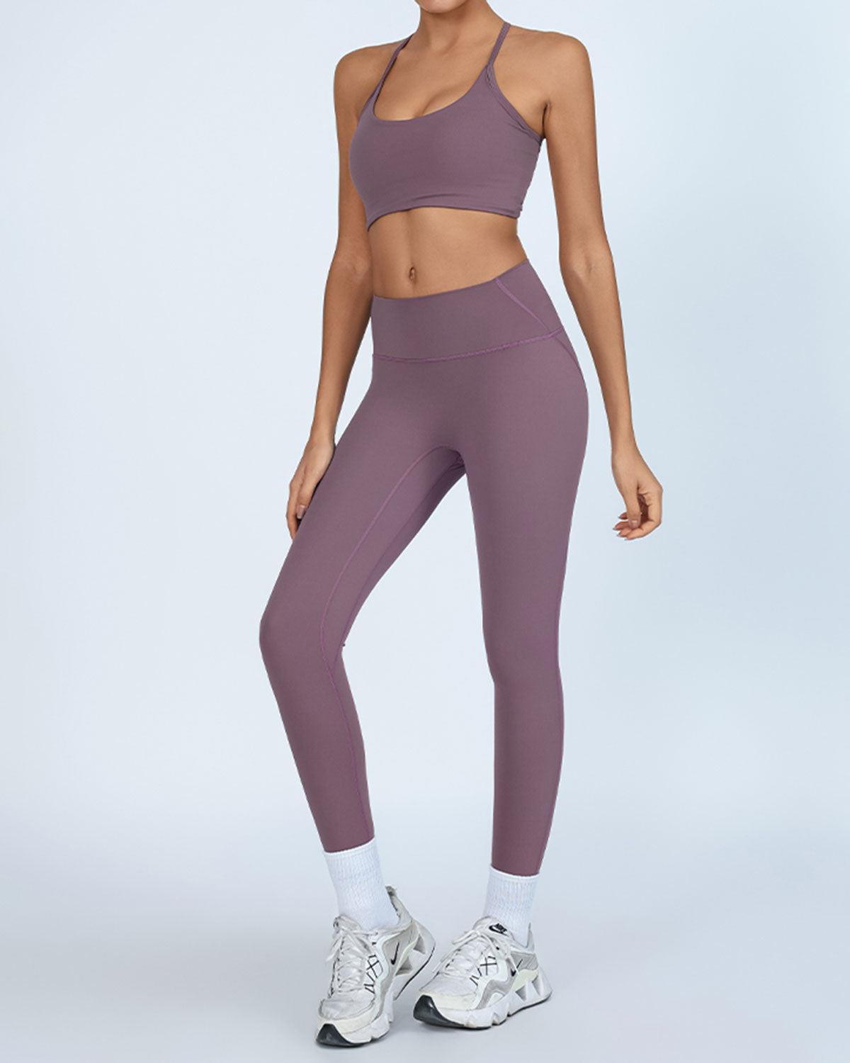 Purple High Stretch Yoga Leggings Product Image