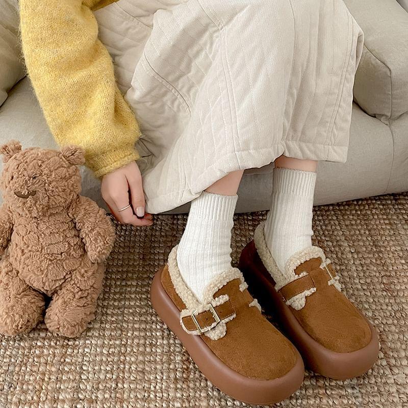 Fleece-Lined Buckled Slip-Ons Product Image