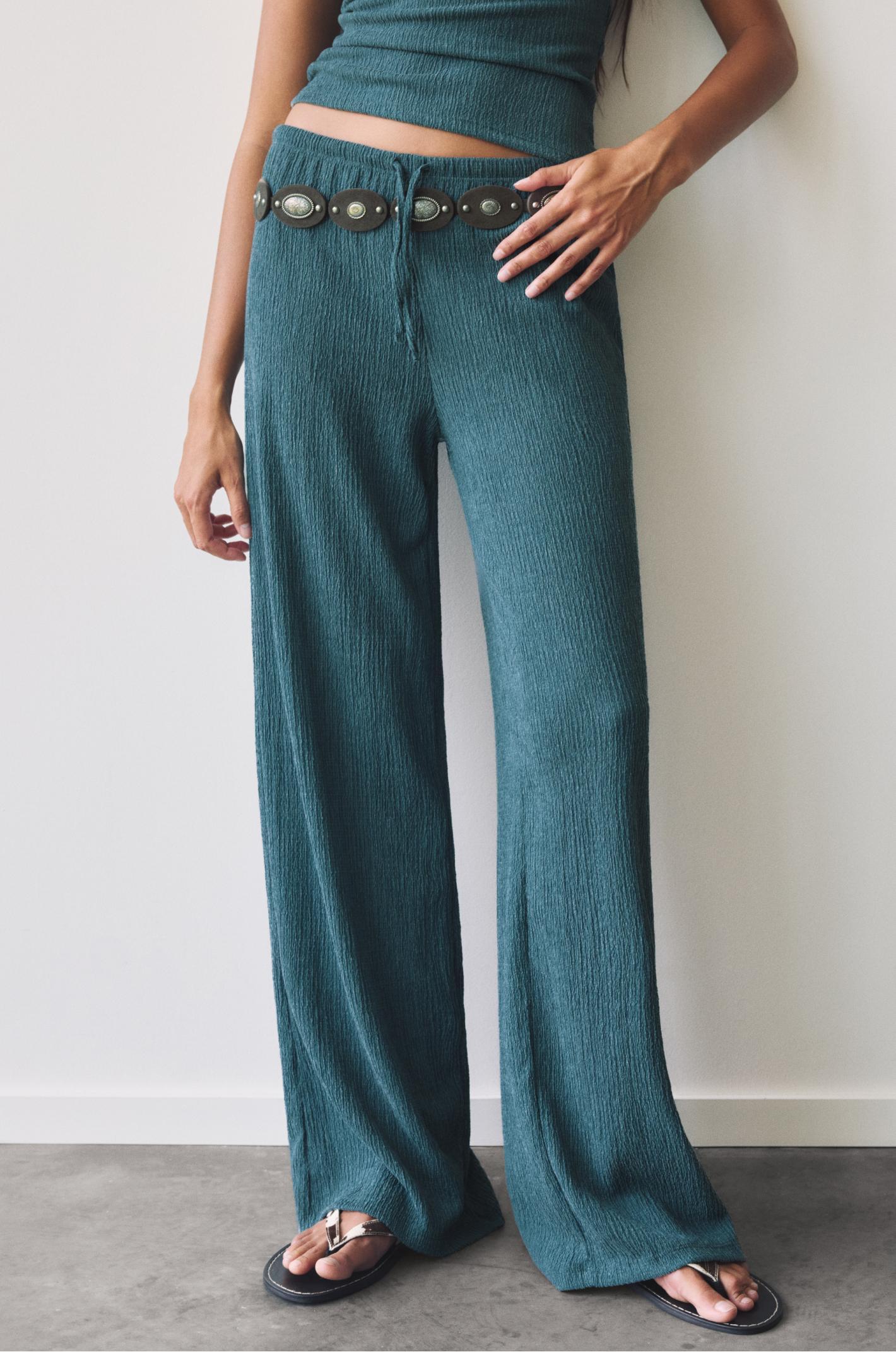 Wide-leg crepe pants Product Image