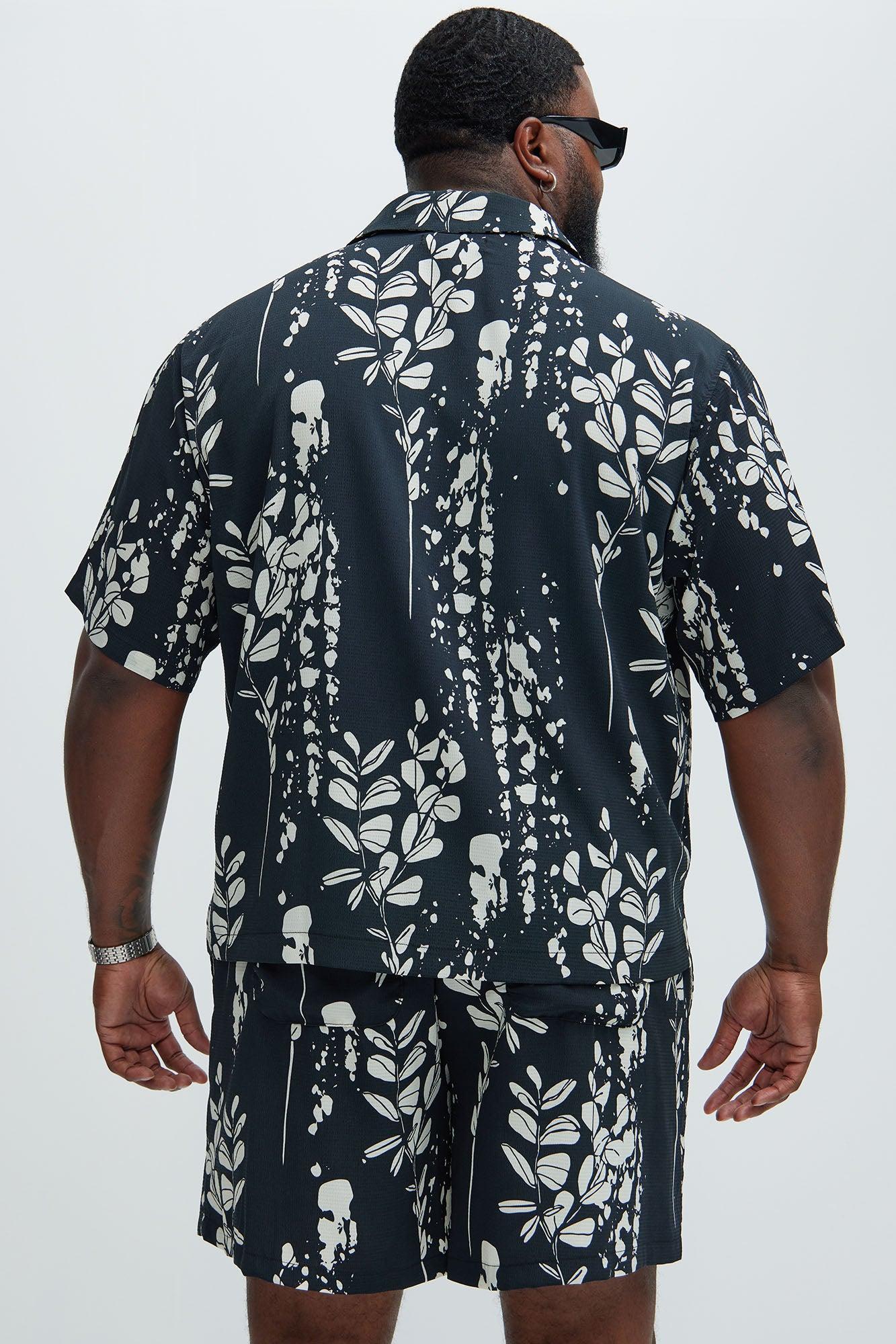 Dark Flor Textured Shirt - Black/combo Product Image