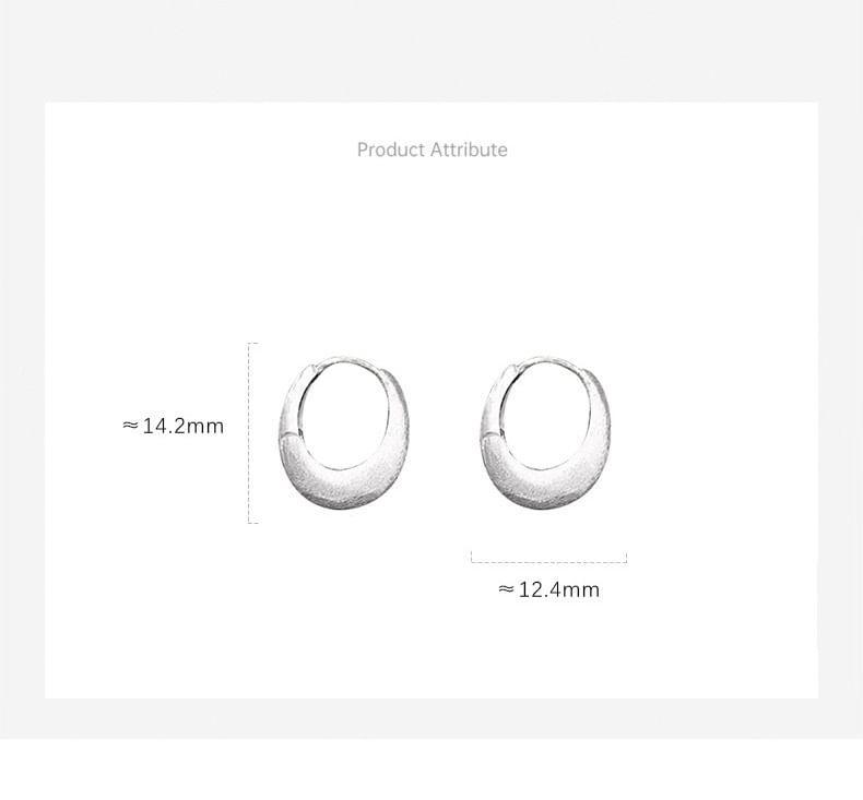 S925 Sterling Silver Brushed Huggie Earring Product Image