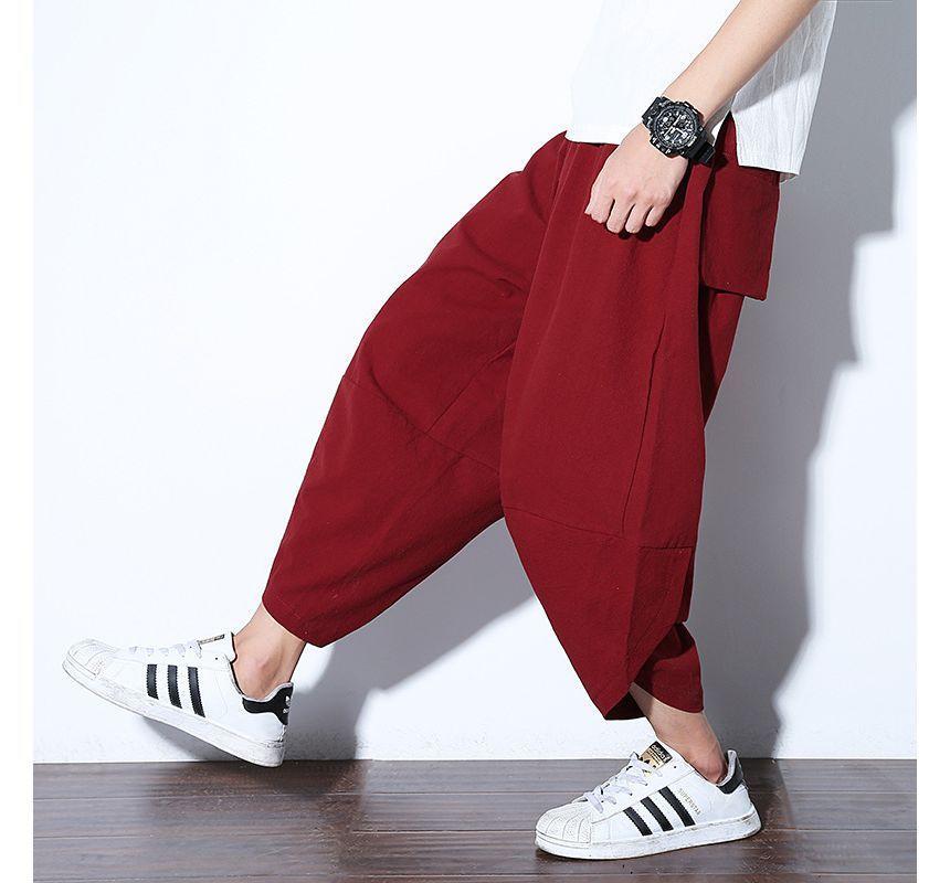 Plain Cropped Harem Pants Product Image