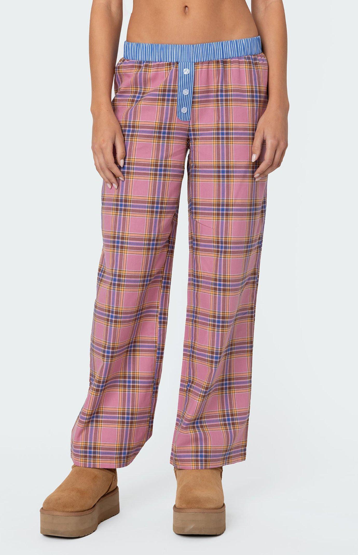 Edikted Women's Plaid & Stripe Pants Product Image