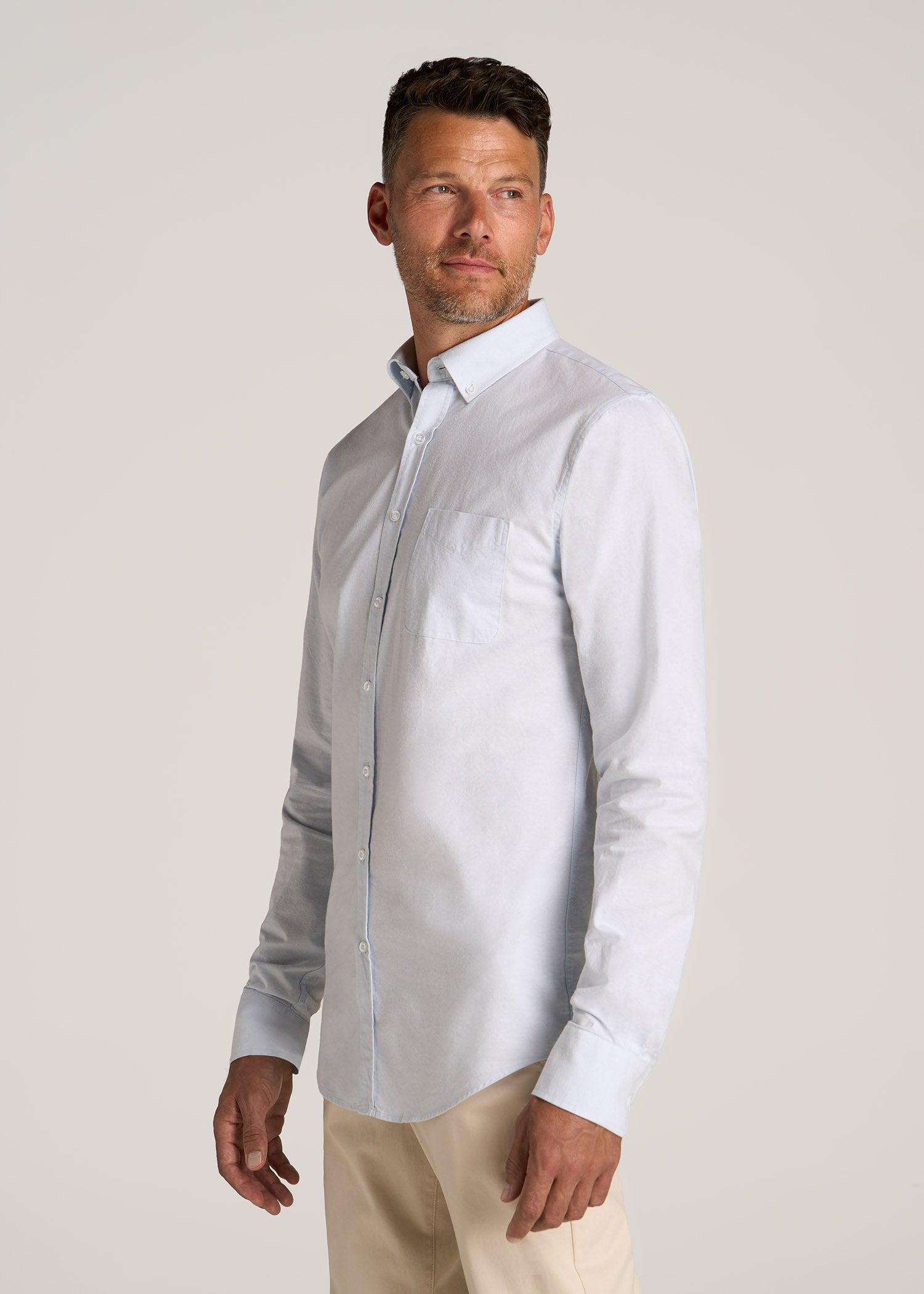 Washed Oxford Shirt for Tall Men in Light Blue Male Product Image