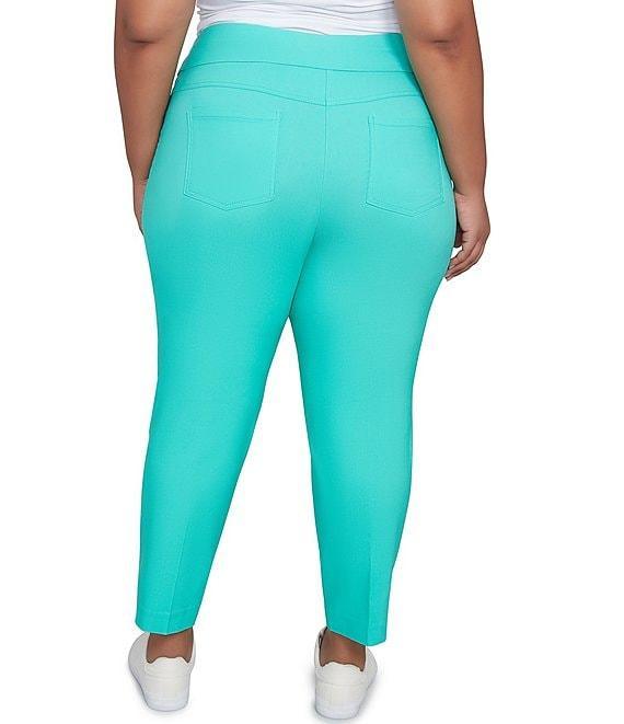 Ruby Rd. Plus Size Silk Tech Straight Leg Pull-On Ankle Pants Product Image