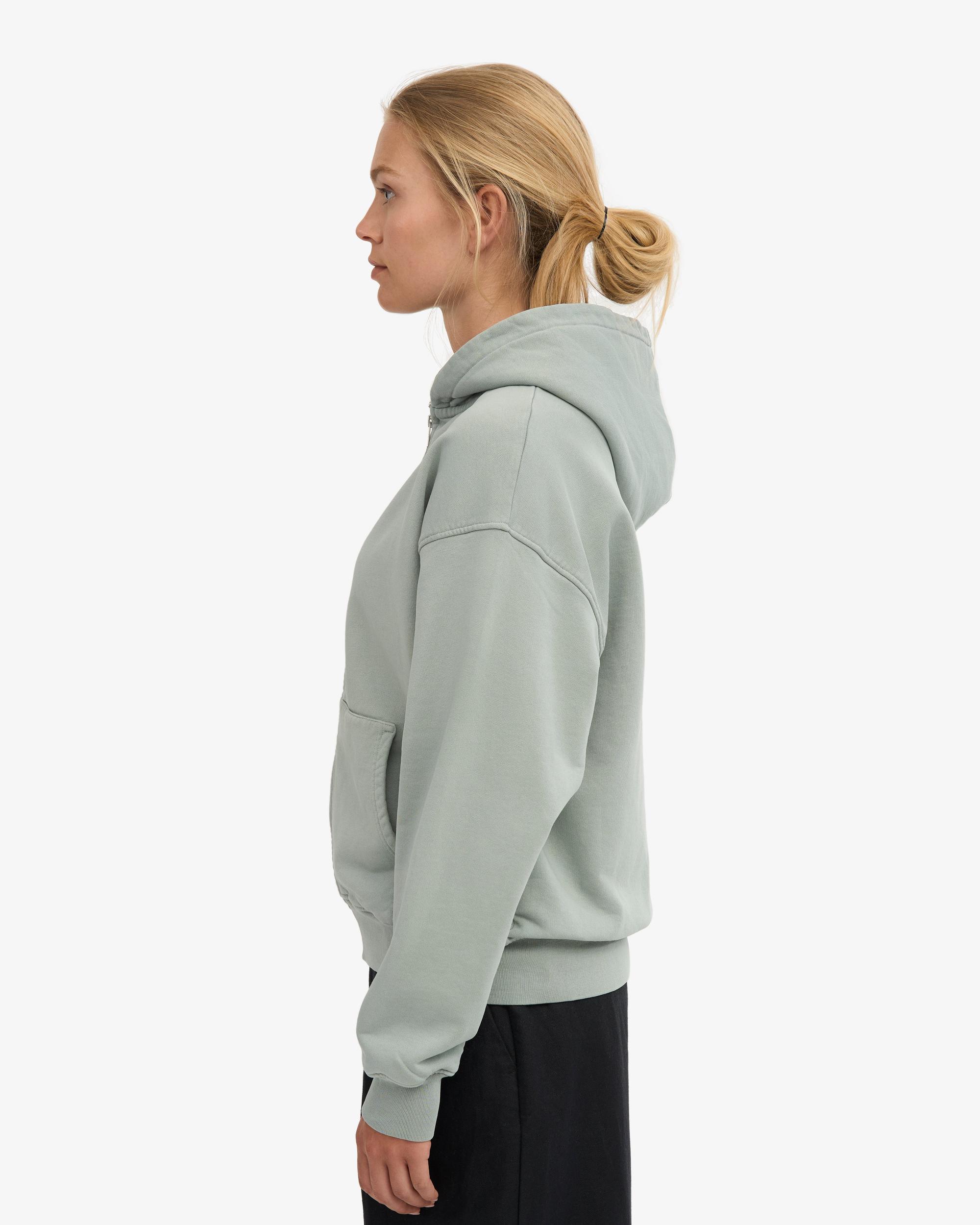 Organic Oversized Zip Hood - Steel Blue Product Image