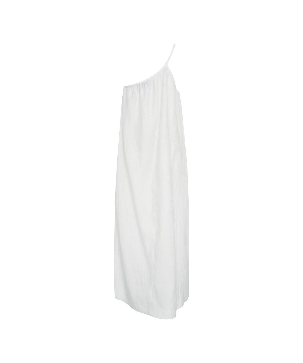 Asymmetrical maxi dress in linen Product Image