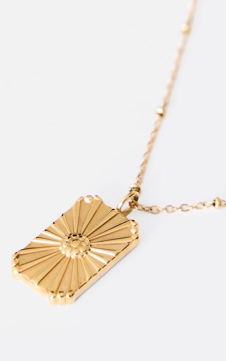 Gold Water Resistant Flower Pendant Necklace Product Image