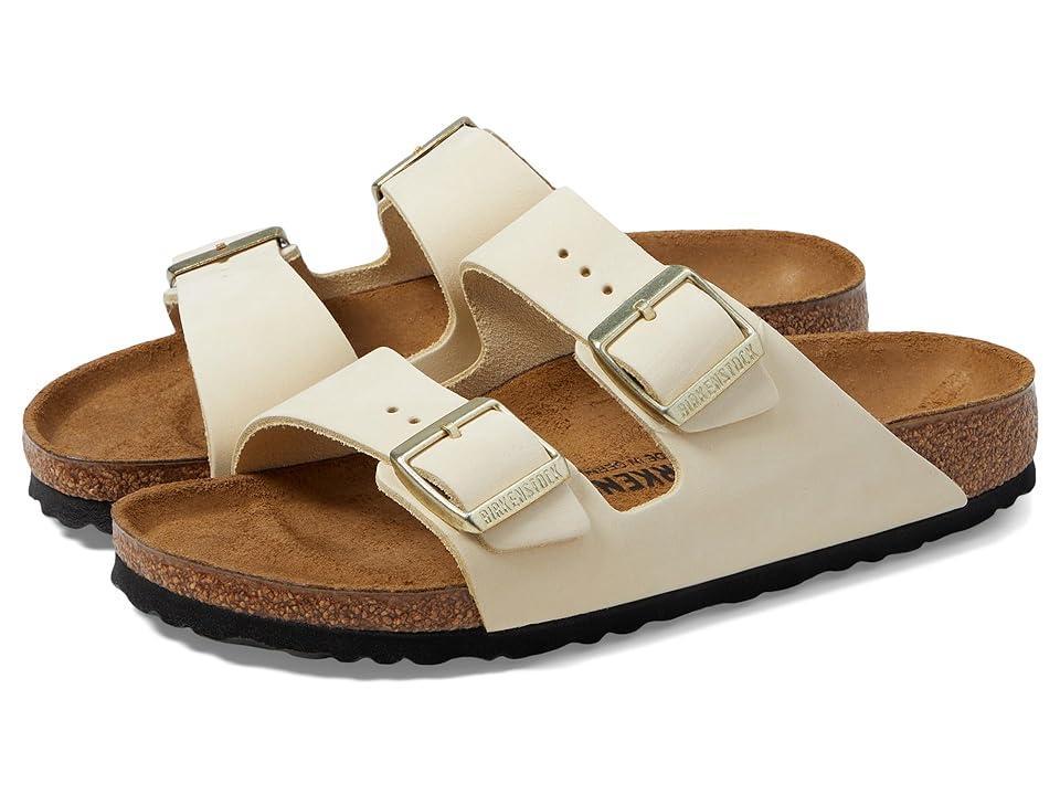 Birkenstock Arizona Soft Footbed - Nubuck Leather (Ecru) Women's Sandals Product Image