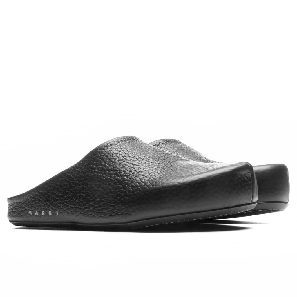 Leather Fussbett Sabot - Black Male Product Image