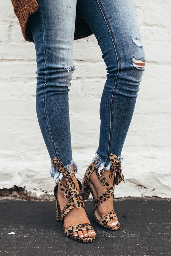 The Cleo Lace Up Heel in Leopard Product Image