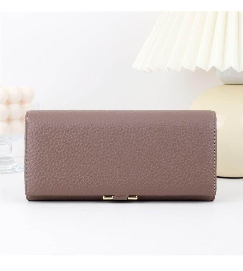 Plain Faux Leather Long Wallet Product Image