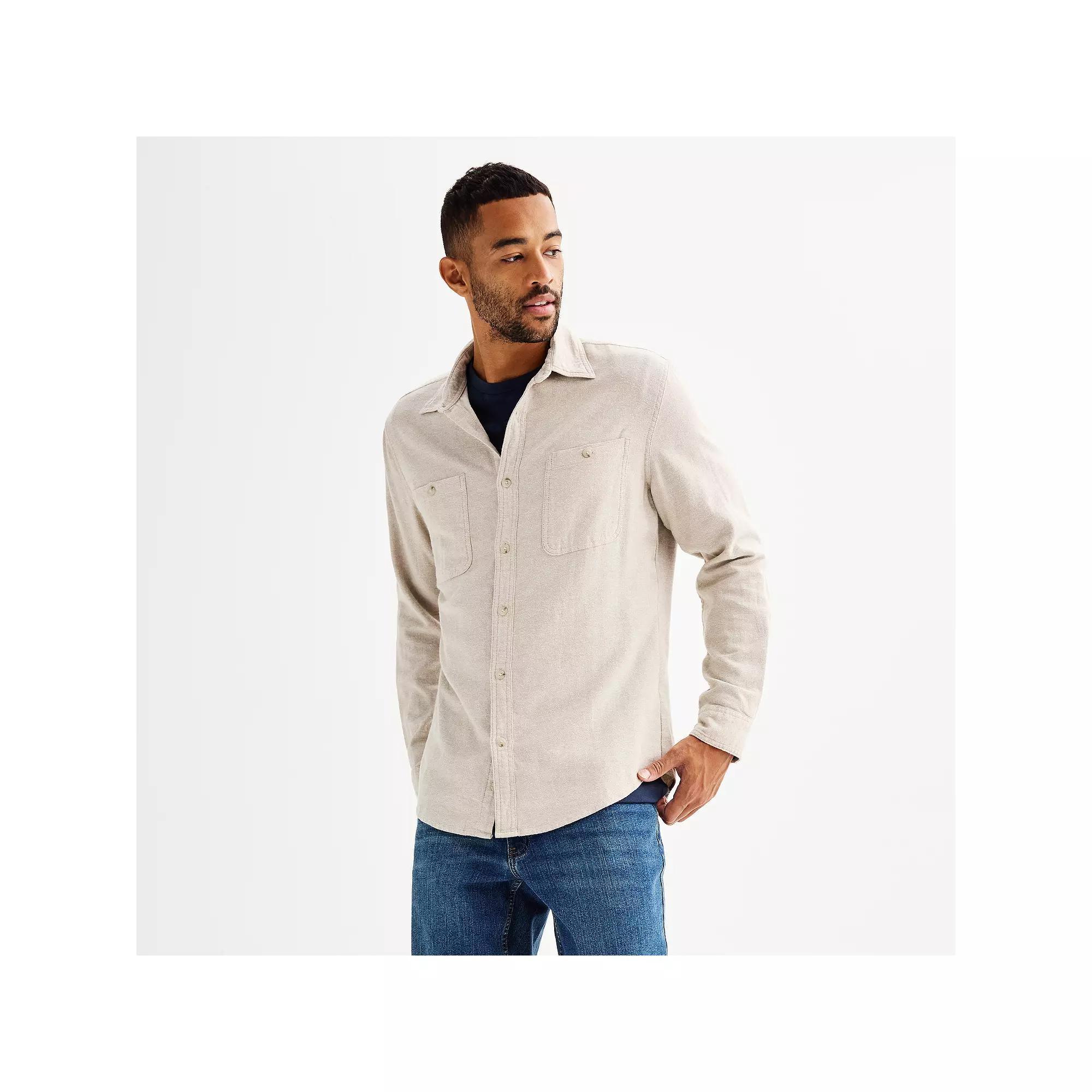 Men's Sonoma Goods For Life® Supersoft Flannel Button-Down Shirt,  Product Image