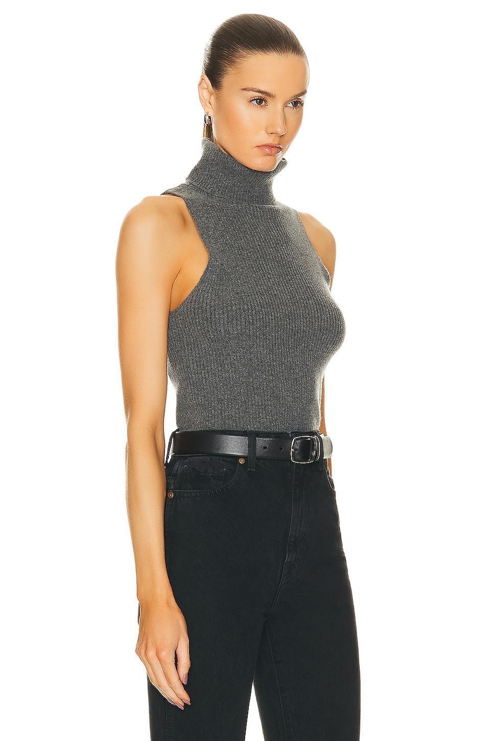 Rib Sleeveless Turtleneck Sweater Product Image