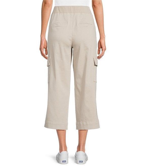 Intro Petite Size Rib Knit Pheobe Pull-On Cargo Capri Pants Product Image