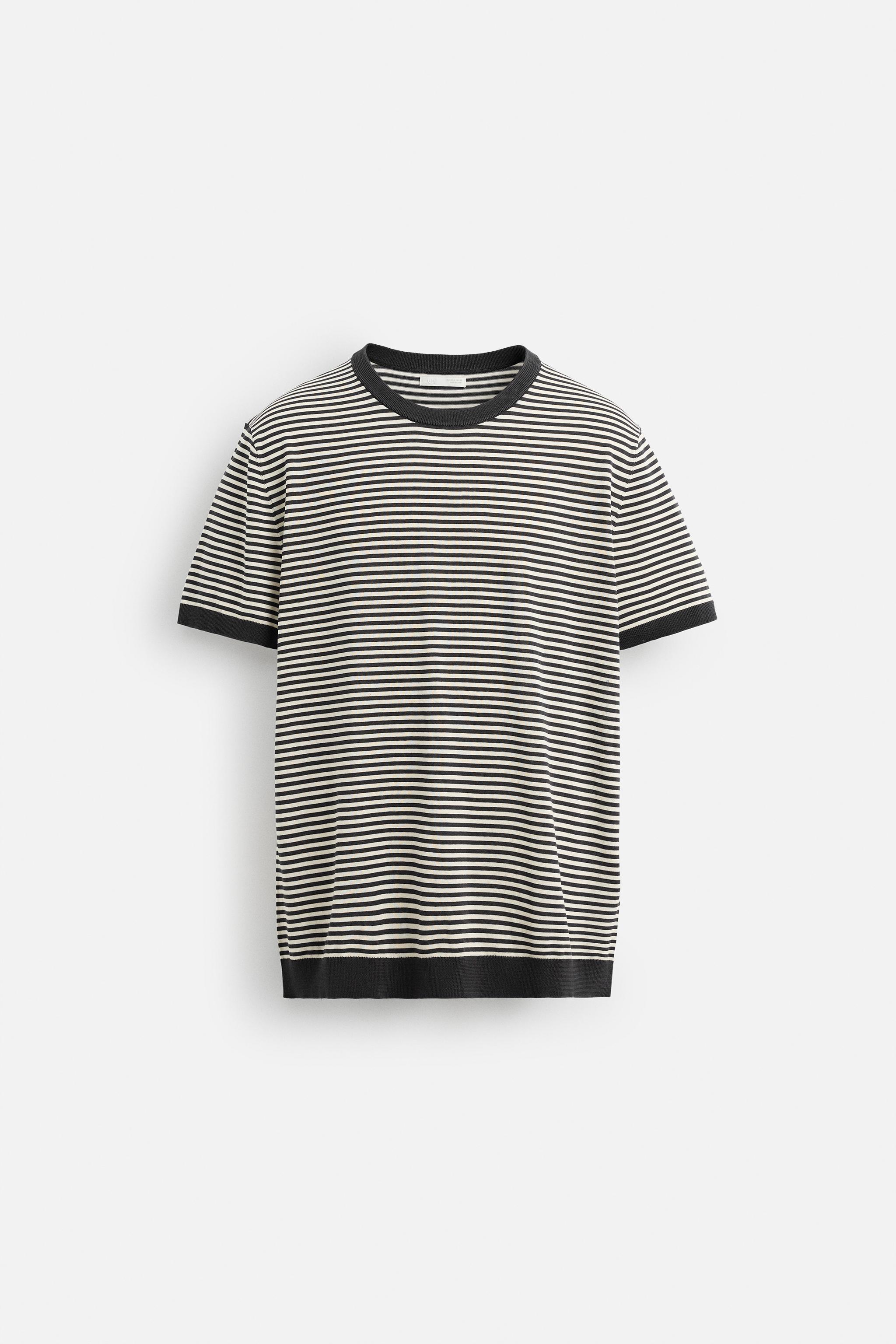 STRIPED KNIT T-SHIRT Product Image