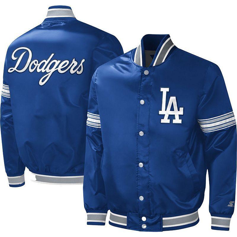 Mens Starter Royal Los Angeles Dodgers Midfield Satin Full-Snap Varsity Jacket Product Image