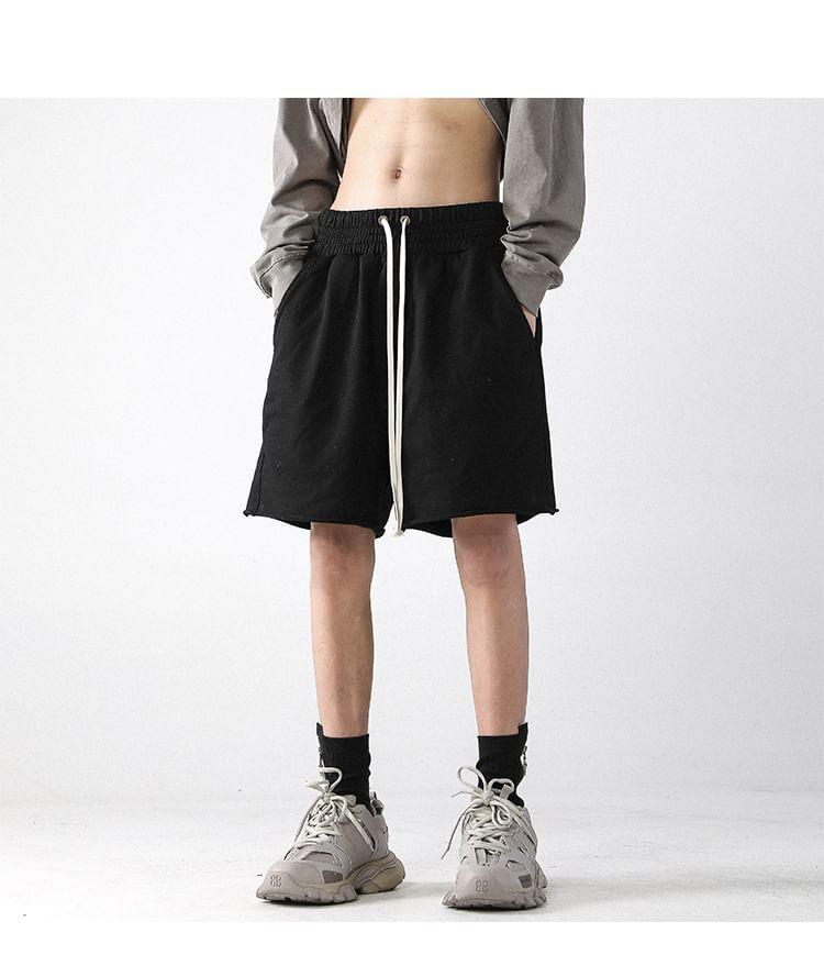 Drawstring Waist Plain Shorts Product Image