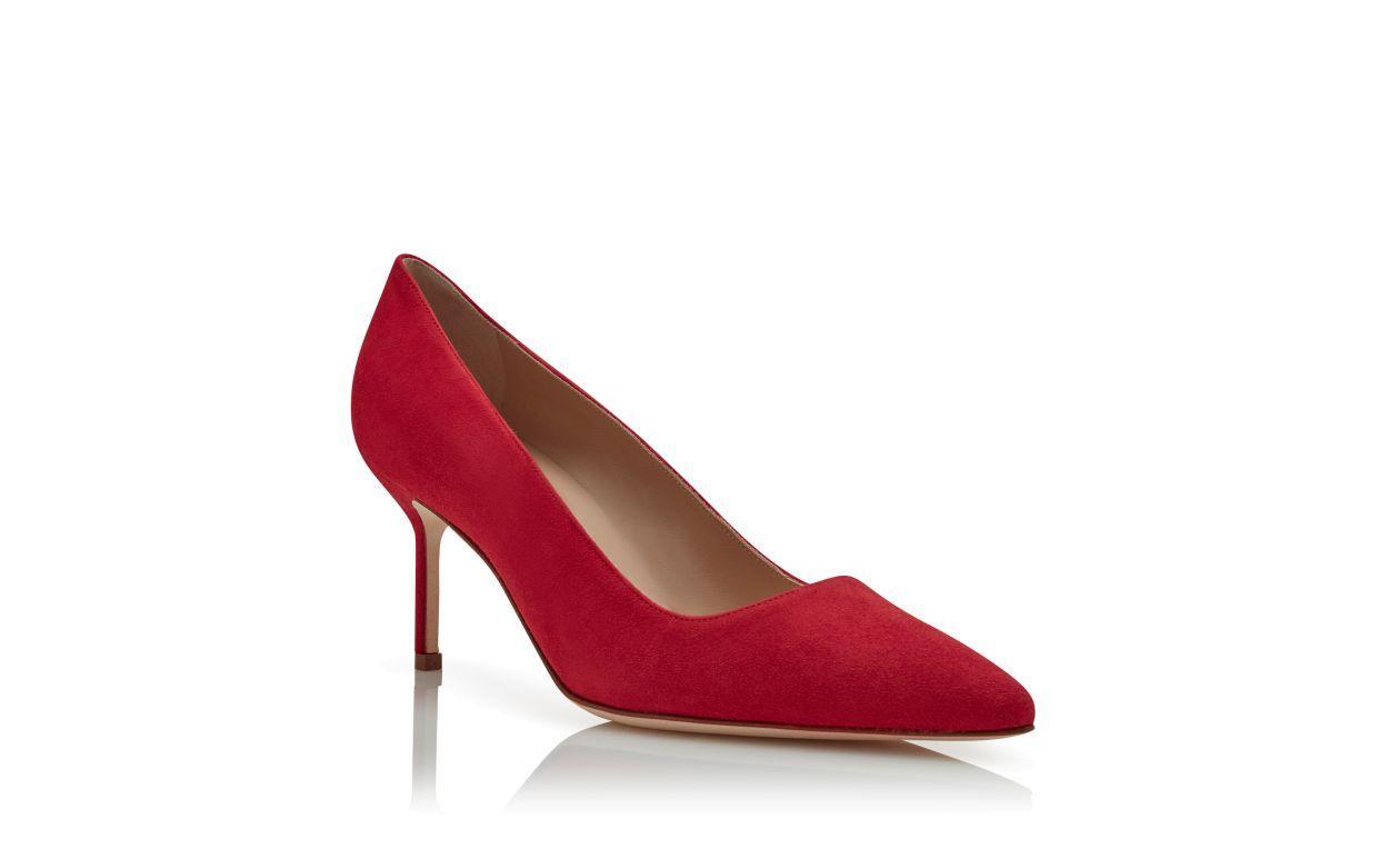 BB 70 Bright Red Suede pointed toe Pumps Product Image