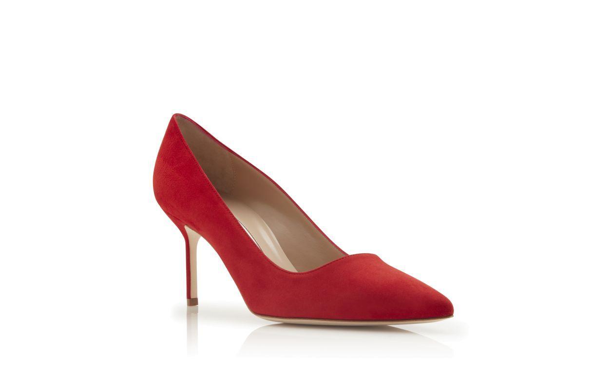 BB 70 Bright Red Suede pointed toe Pumps Product Image