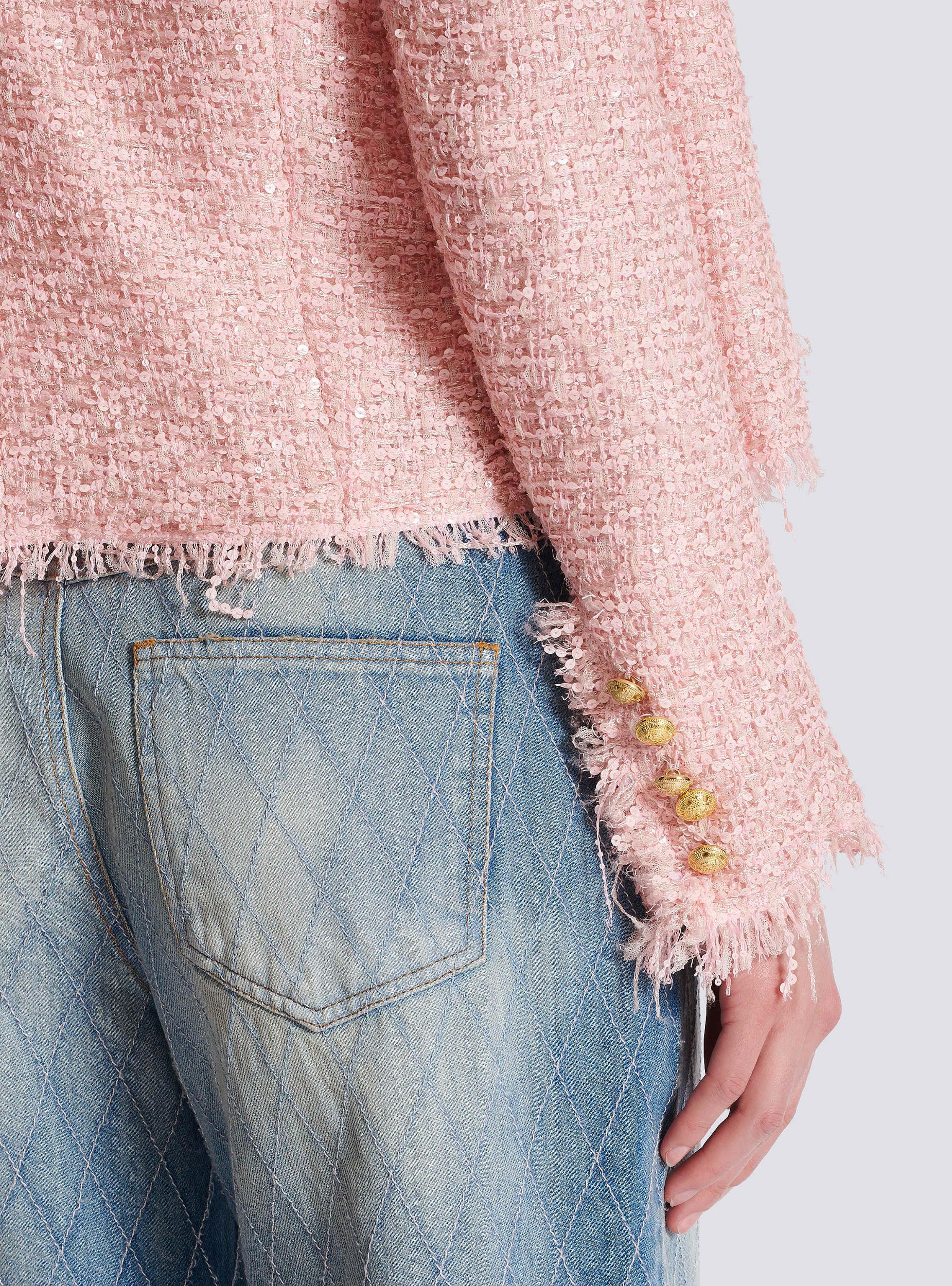 Edge-to-edge sequin tweed jacket Product Image