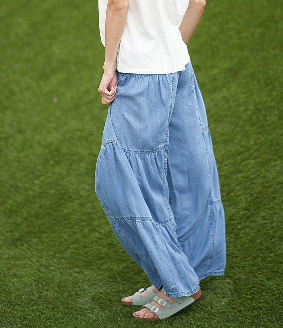 Stevie by Steve Madden Chambray Wide Leg Full Length Pants Product Image