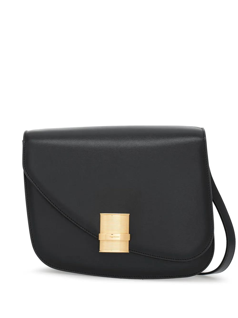 FERRAGAMO Medium Asymmetric Crossbody Bag In Black Product Image