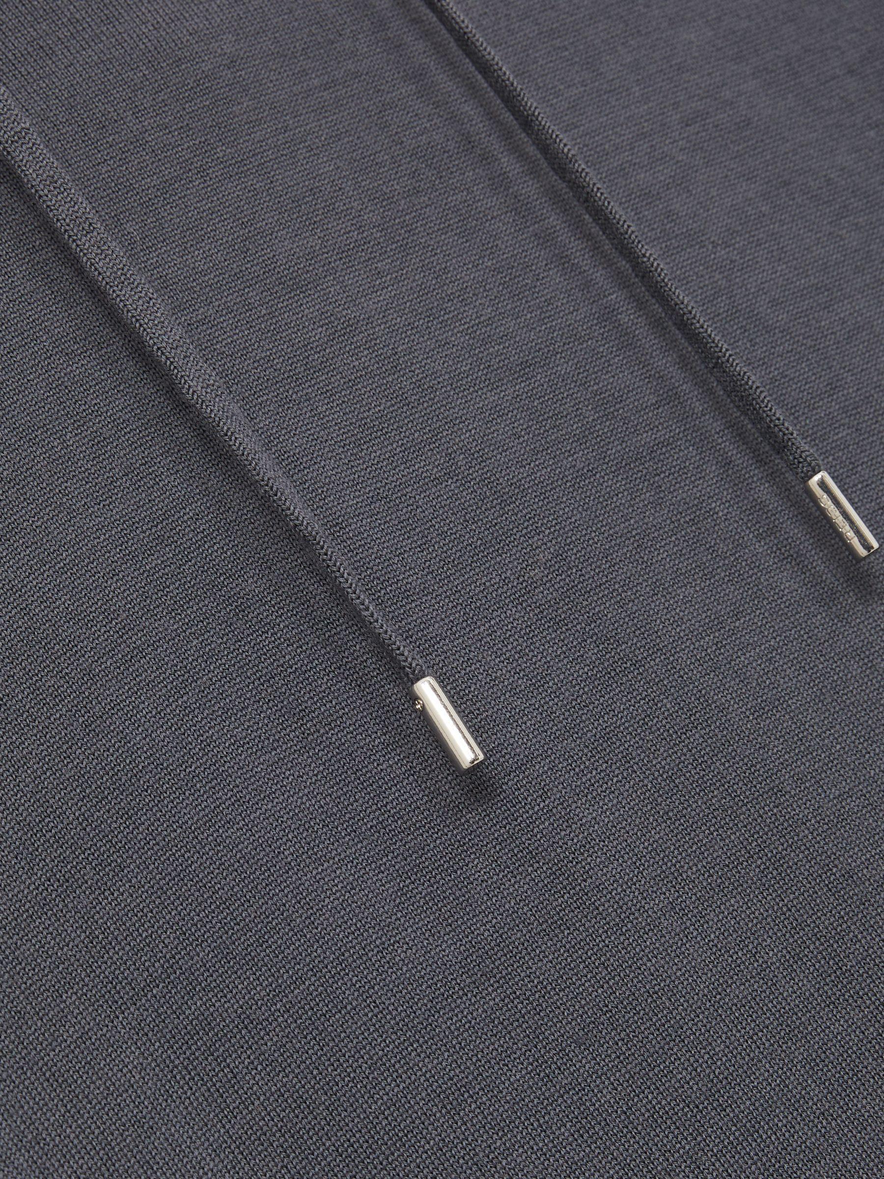 Merino Wool Drawstring Hoodie in Blackend Blue Product Image