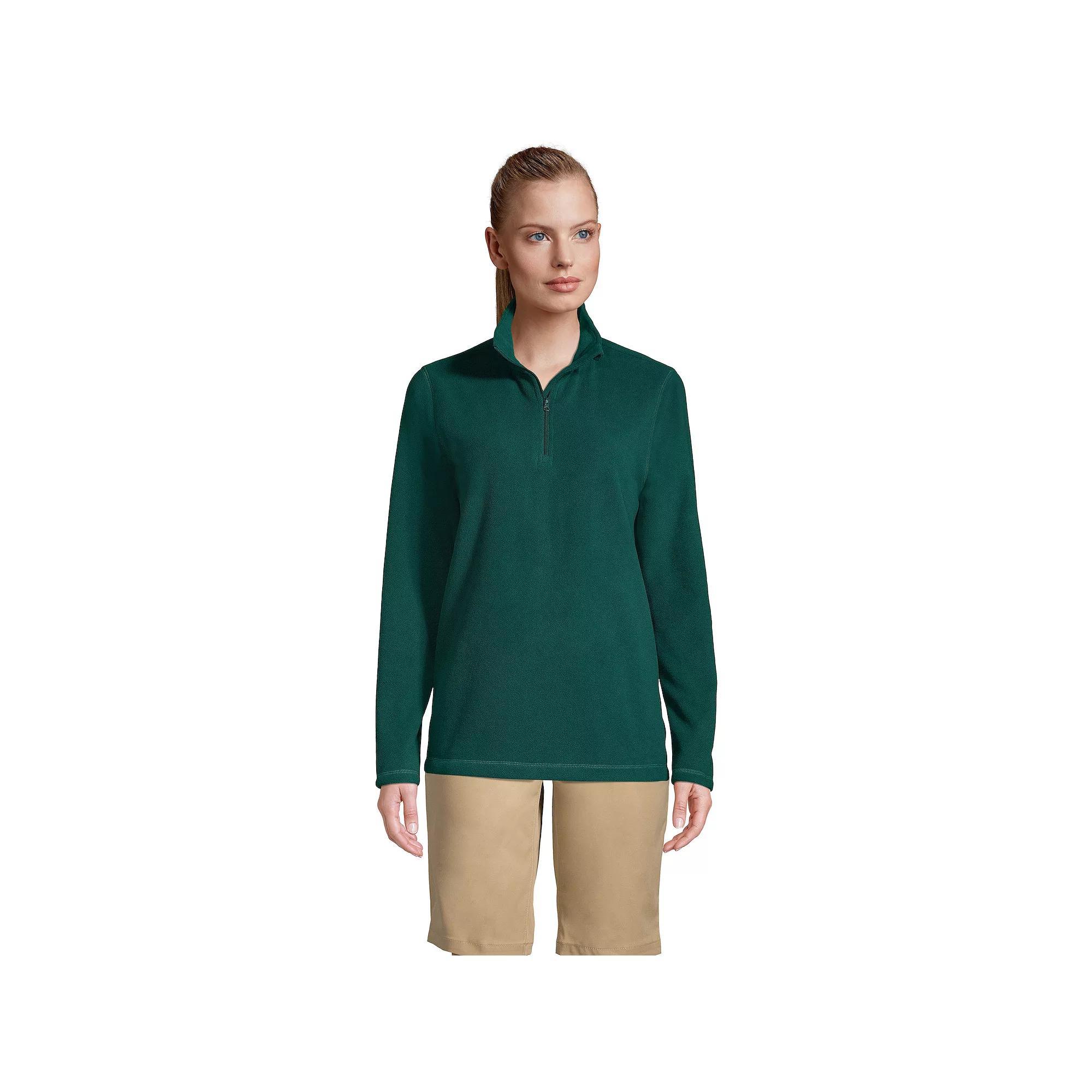 Women's Lands' End Lightweight Fleece Quarter Zip Pullover,  Product Image