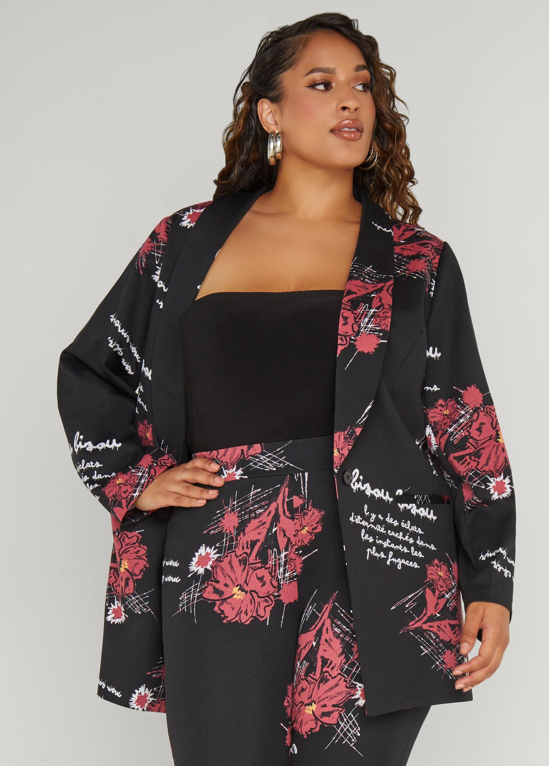 Printed Ponte Blazer Product Image