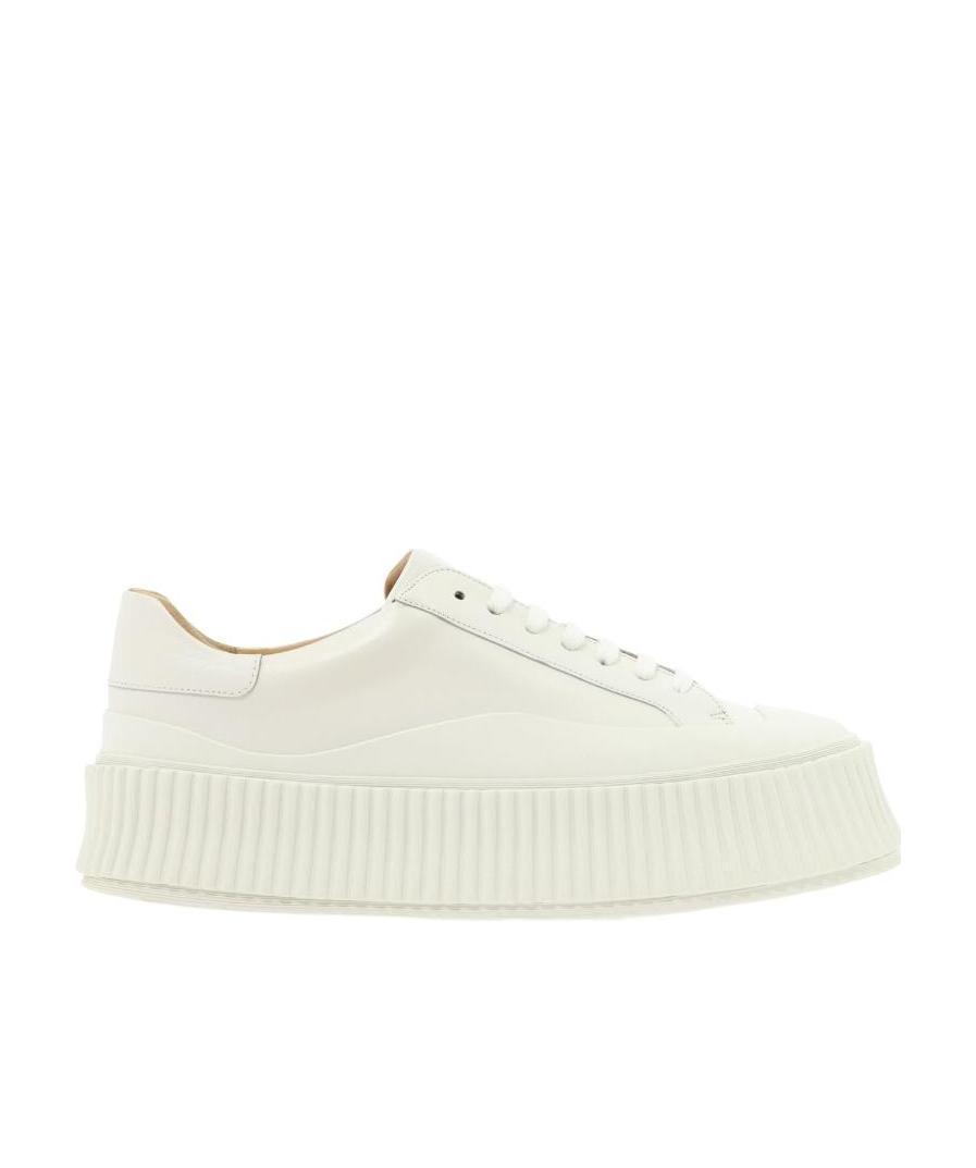 JIL SANDER Leather Platform Sneakers In Nude & Neutrals Product Image