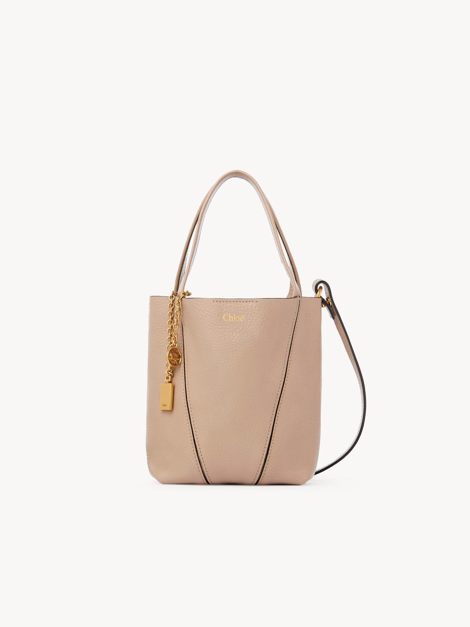 Small Chloé Spin tote bag in grained leather Product Image