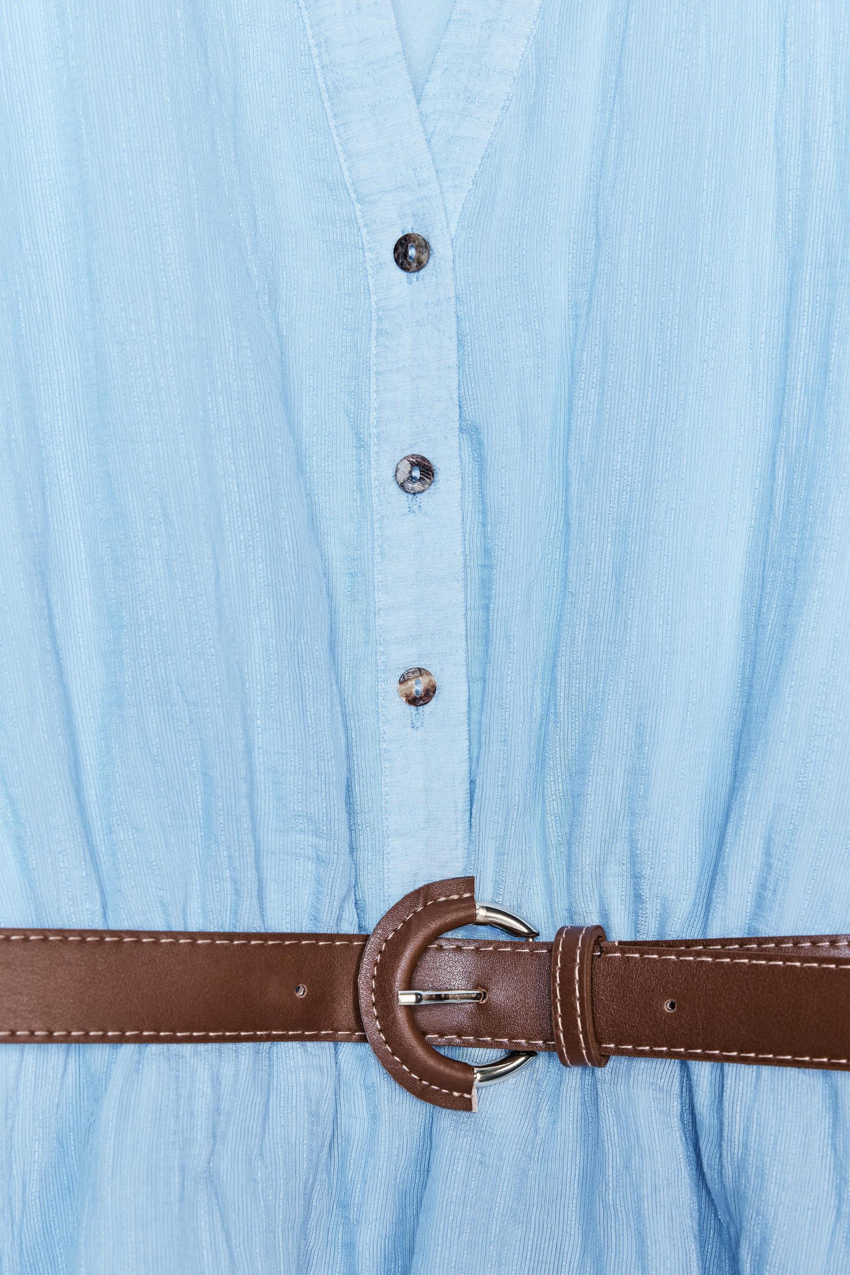 BELTED RUFFLED DRESS Product Image