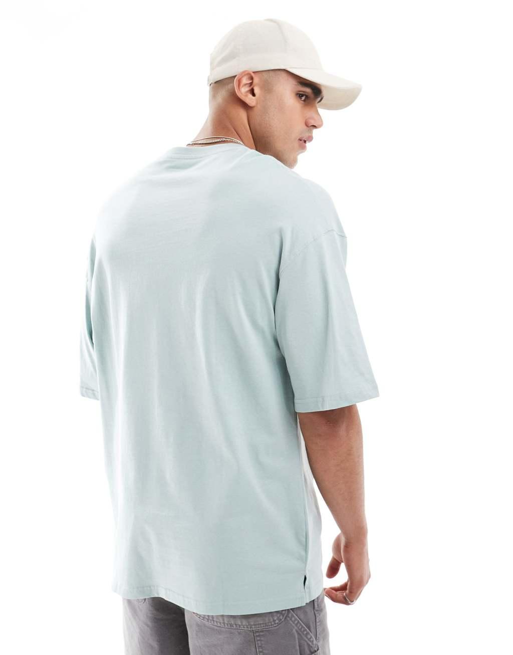 Jack & Jones super oversized t-shirt in gray blue Product Image