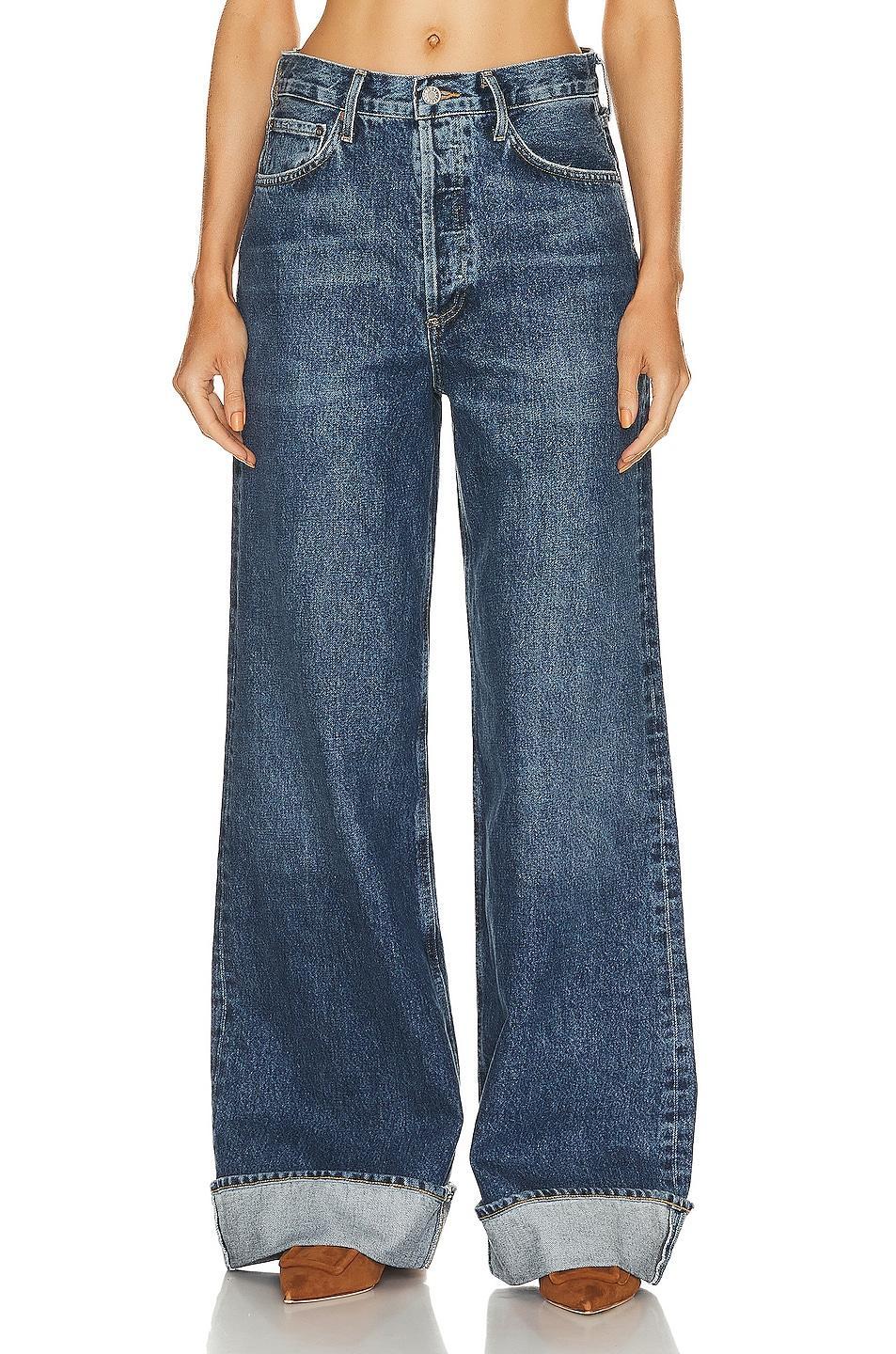 Dame Wide-Leg Cuffed Jeans Product Image